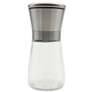 Gewürzmühle leer (Glasbehälter, Korpus Edelstahl)